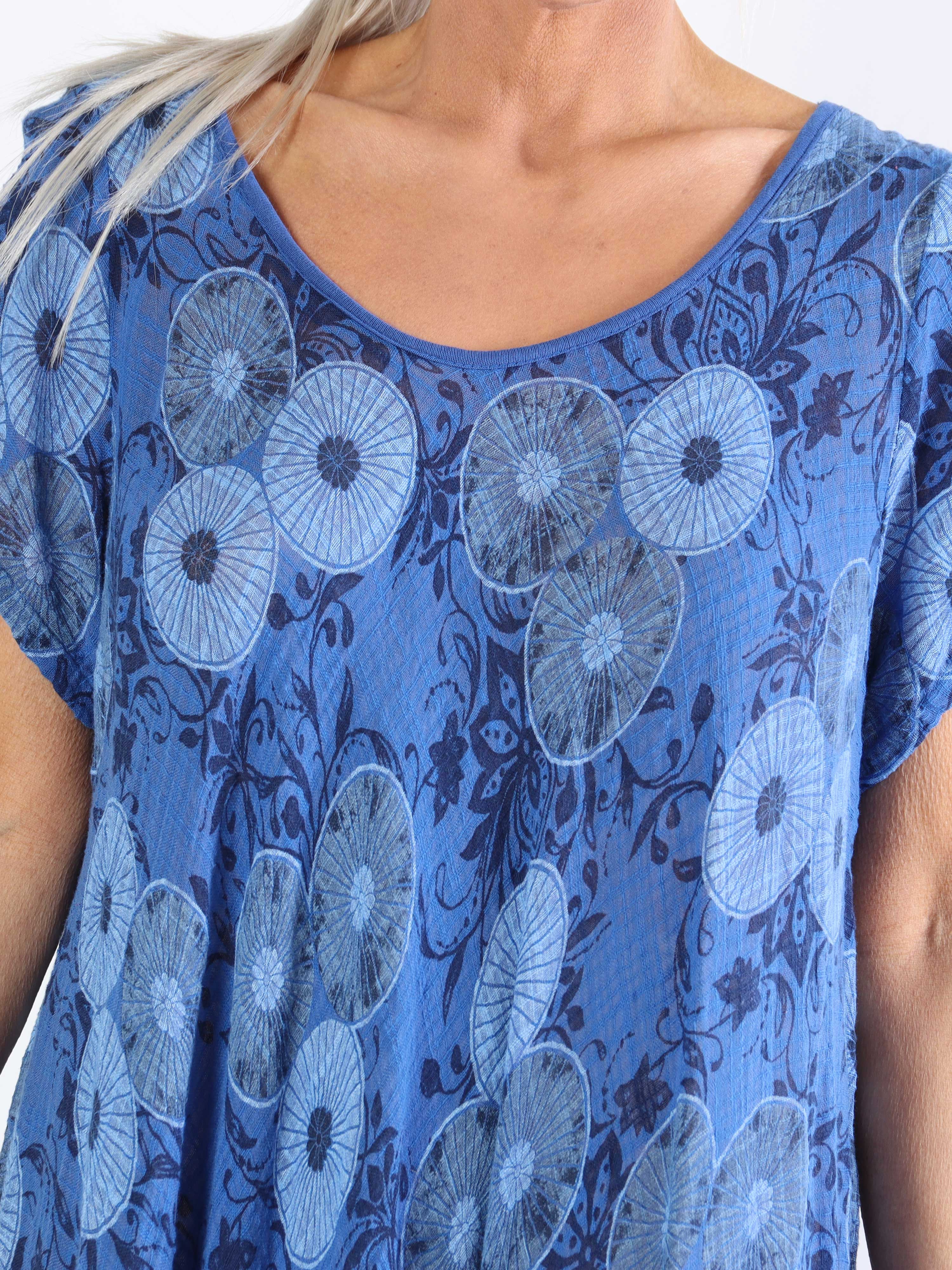 Delphine - Bomuldskjole i plussize med motiv